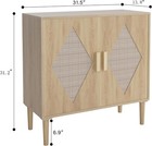 Buffet Cabinet Storage Rattan Sideboard Accent Cabinet Living Room Dining Room