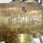 Antique Brass Justrite Carbide Miners Lamp Usa Patents 1912 1913 1915