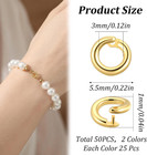 50pcs Locking Jump Rings For Jewelry Making Round Split Jump Rings   18k Gold Pl