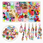 304 Pcs Diy Beaded Keychain Kit - Colorful Alphabet   Heart Beads For Jewelry Ma