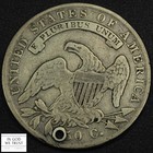 1836 Lettered Edge Capped Bust Silver Half Dollar 50c - Holed graffiti