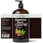 Jamaican Black Castor Oil Glass Bottle Pure Organic Cold Pressed For Hair Growth