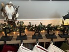 Pottery Barn Peace Holiday Stocking Holders  5  Pieces Metal Christmas