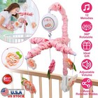Baby Musical Crib Mobile Nursery Mobile Toys Rotatable Rack 5 Flower Rattles