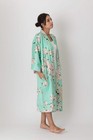 Japanese Kimono Women Cherry Blossom   Beauty Cotton Sateen Short Robe Made In J
