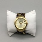 Michael Kors Womens Watch 35mm Champagne Dial Gold Tone Mk-4279 New Battery 6 5 