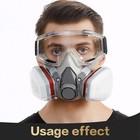 6200 Safety Half Face 16 In 1 Gas Mask Chemical Vapor Paint Spray Respirator Set