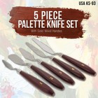 5pc Steel Artist Spatula Palette Knife Set  Apply Oil Acrylic Art Paint Canvas