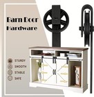 Sideboard Buffet Storage Cabinet Farmhouse Accent Cabinet With Sliding Barn Door