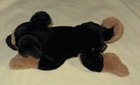 Fao Schwarz German Shepherd Black Brown Puppy Dog Plush Stuffed Laying Down 15 