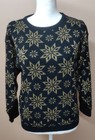    kate Collins Vintage Women s Metallic Snowflake Sweater Size Small Black   Gold