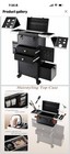 Black Rolling Trolley Makeup stylist Case With Drawers  38 9 In Tall