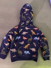 Boys Fleece-lined Zipper Hoodie With Dinosaurs 2t