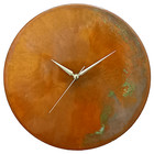 Modern Unique Handmade Orange Patina Copper Art Deco Wall Clock Wall Decor Gift