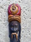 Hand-carved Wooden Mask Figure African Folk Art Wall Sculpture Primitive Tribal