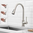 Brushed Nickel Kitchen Sink Faucet With Pull Down Sprayer Single Hole Mixer Tap