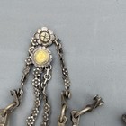Antique 19thc South American Gaucho Silver Spurs Sunburst Rowels Chains Intact