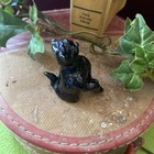  Black Dog Figurine Hand Made Pottery Hand Painted Dog Not Signed Rustic Look