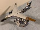 Vintage Douglas Rb-66 Desk Model Airplane   Stand  metal chrome  K b Allyn Co 
