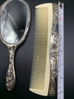 Silver Dresser Vanity Set 2 Piece  mirror And Comb  Antique Vintage Butterfly