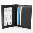 Men   s Black Leather Bifold Wallet Slim Rfid Id Window Card Holder Thin