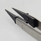 1pc Silver Esd Safe Precision Tweezers Anti Static Repair Tool 13cm - New
