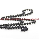 6mm Black Lava Stone 108 Prayer Beads Tibet Buddhist Mala Necklace Bracelet