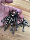 Vintage 19th Century Antique Mixed Lot Of 24 Barrel Skeleton Key Assortment