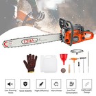 24  68cc Gasoline Chainsaw Cutting Wood Gas Sawing Aluminum Crankcase Chain Saw