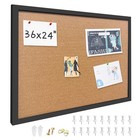 Cork Bulletin Board 36x24  Wooden Framed Wall Decor With Pins For Office  Home  