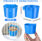 60 Pcs Cage Cups Chicken Feeder Birds Hanging Feeders Seed Bowl 8 Oz Plastic Wat
