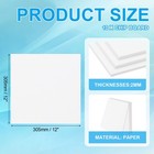 12x12x0 08  Chipboard Sheets 10pcs 80pt Thick Book Board Binders Board  White