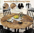 5pcs Dining Table   Chairs Set  39    Wooden Circle Table W  4 Faux Leather Seats