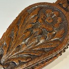Antique Fire Bellows Hand Carved Wood  Leather Restoration Needed 