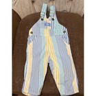 Vintage Baby Bgosh Oshkosh Bgosh Striped Overalls Vestbak Blue Green Yellow 18m
