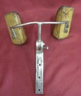 19c  Antique Medical Leather   Metal Headrest From A Dental Chair