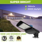 Led Parking Lot Light Dusk To Dawn 100w Area Shoebox Light Fixture Wall Mount