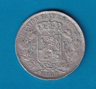1869 Belgium 5 Francs  km-24   7234 Asw Silver     leopold Ii  Rampant Lion