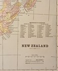 Antique Victorian Era 1898 Map Of New Zealand And Tasmania