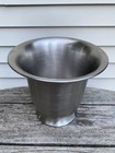 Vintage Champagne Ice Bucket - Silver Metal Blue Felt Base Barware Wine Chiller