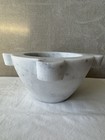 New  Large Heavy White Carrera Marble French Mortar  7    X  3 75