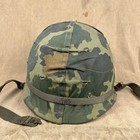 Vietnam War Era Us Army M1 Helmet Set With Liner And Cover Used Original Named