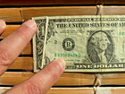 1981  1 Dollar Bill Gutter Fold Error Note