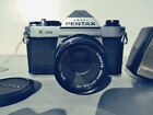 Asahi Pentax K1000 35mm Film Slr Camera W M 50mm F2 Smc Lens Af 160 Flash Works 
