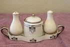 Vintage Porcelain Salt Pepper And Sugar Set
