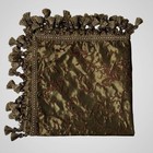Michael Amini Pontevedra Euro Pillow Shams Set 2 Olive Gold Tassel Trim 26x26
