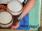 Nice Jugs Vintage Poster German Brewery Beer Girl Pint Pints Bar Sign Display