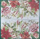 Two Single Cocktail Napkins For Decoupage Winter Christmas Floral Flowers