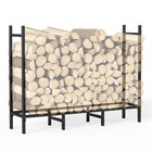 4ft Firewood Rack Outdoor Heavy Duty Metal Rack Adjustable Wood Storage Holder