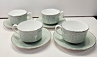 4 Cups   Saucers Royal Worcester Bone China Mirage Green England